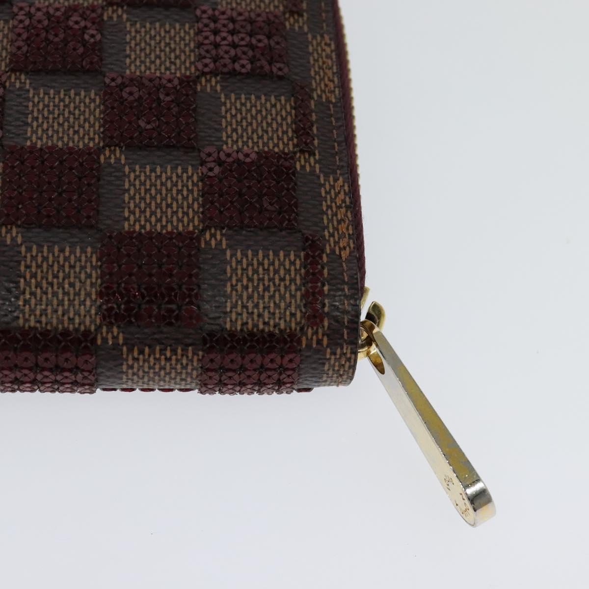 LOUIS VUITTON Damie Payette Zippy Wallet Long Wallet Red N63174 LV Auth 118242V