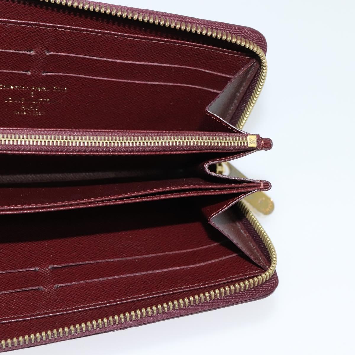 LOUIS VUITTON Damie Payette Zippy Wallet Long Wallet Red N63174 LV Auth 118242A