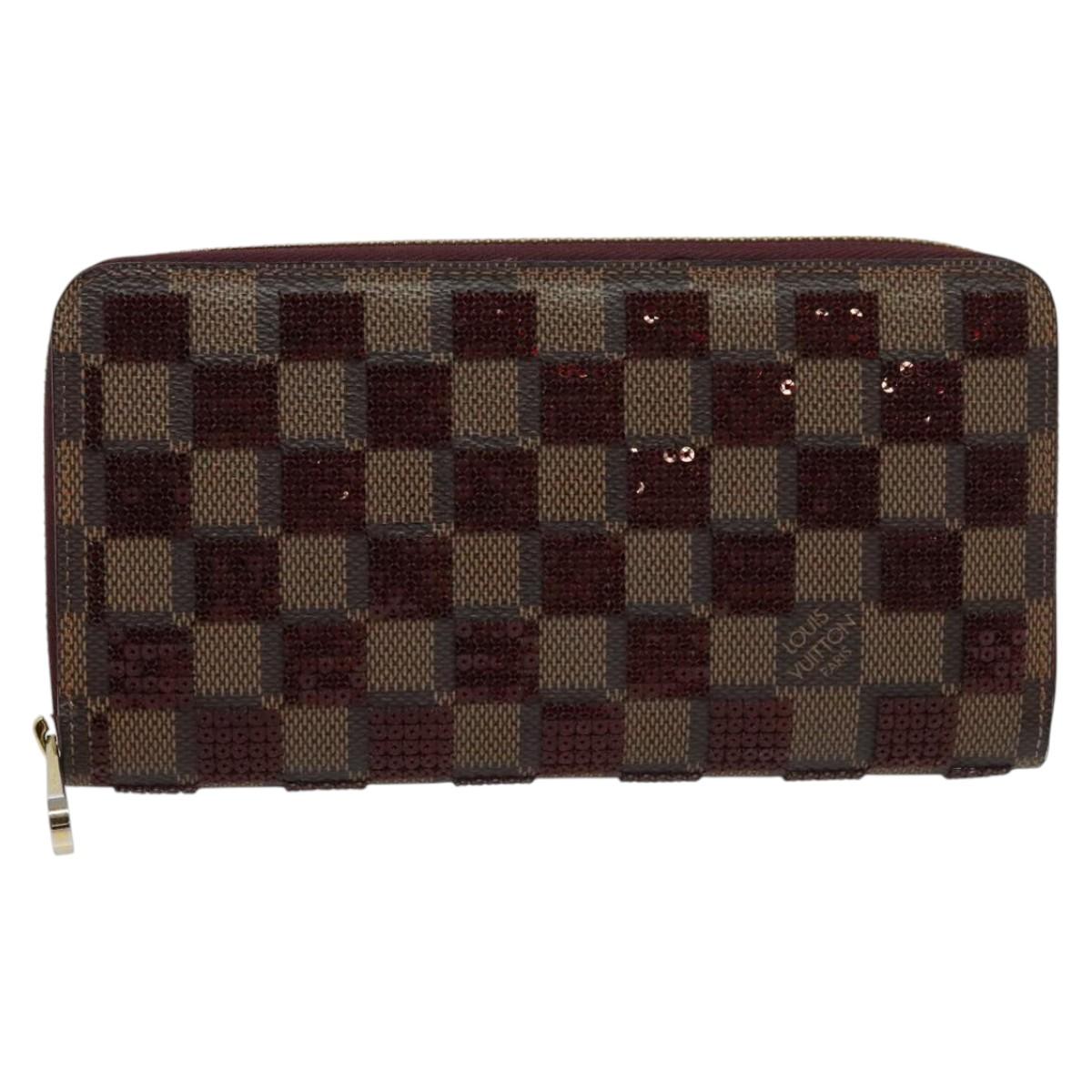 LOUIS VUITTON Damie Payette Zippy Wallet Long Wallet Red N63174 LV Auth 118242A