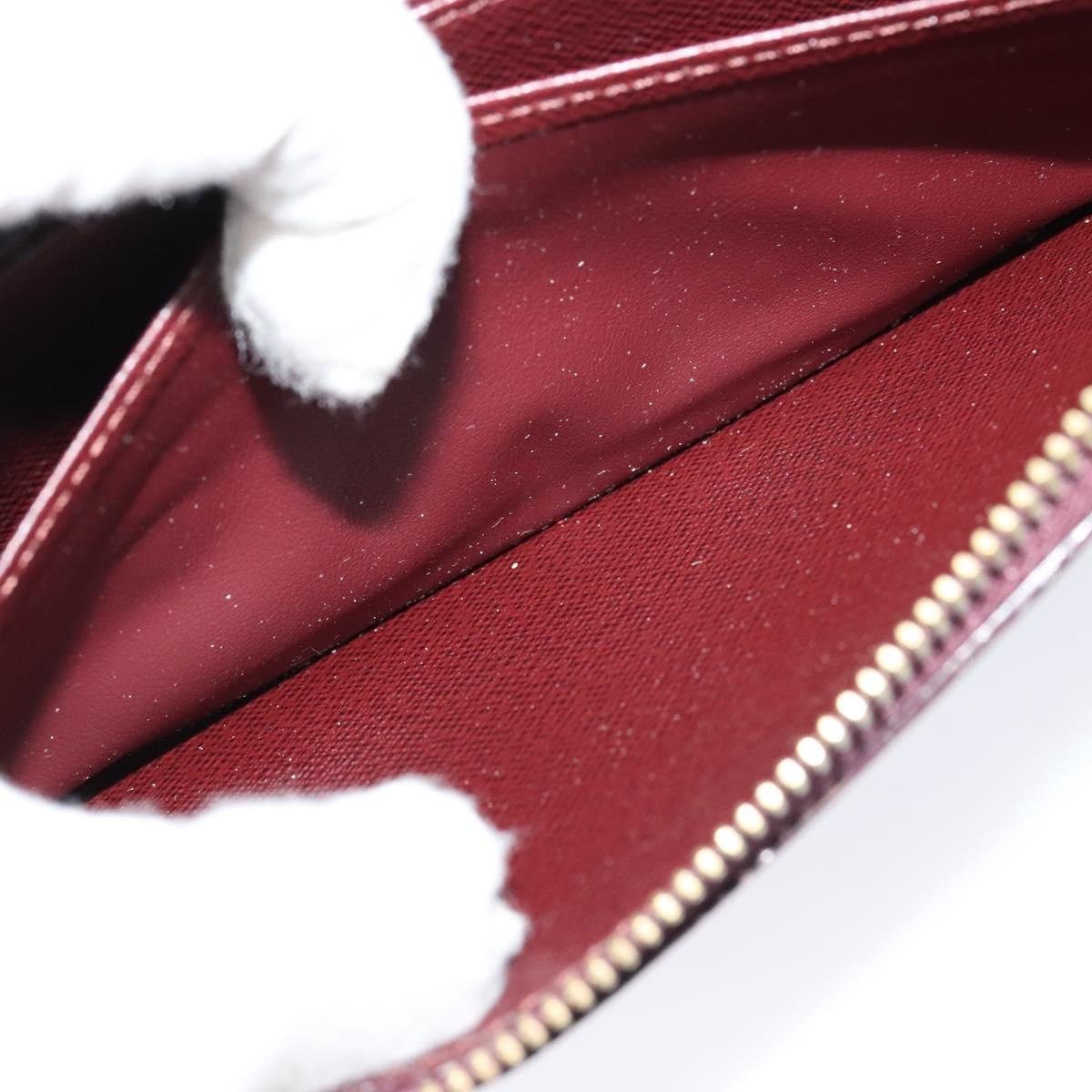 LOUIS VUITTON Damie Payette Zippy Wallet Long Wallet Red N63174 LV Auth 118242A