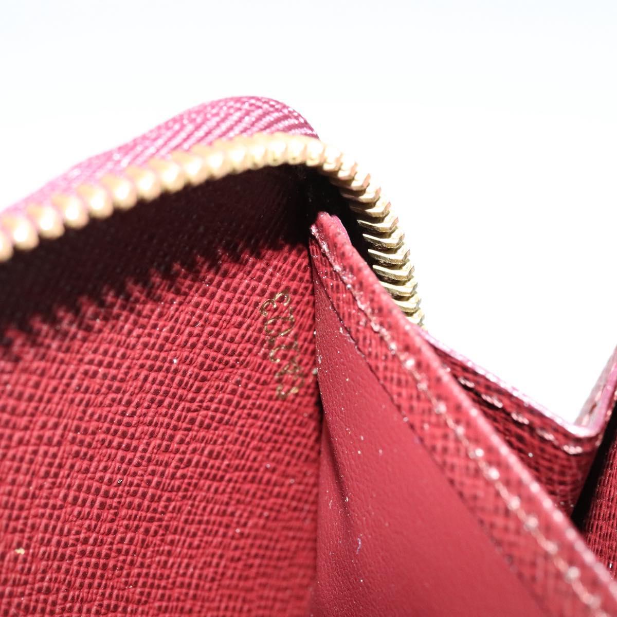 LOUIS VUITTON Damie Payette Zippy Wallet Long Wallet Red N63174 LV Auth 118242A