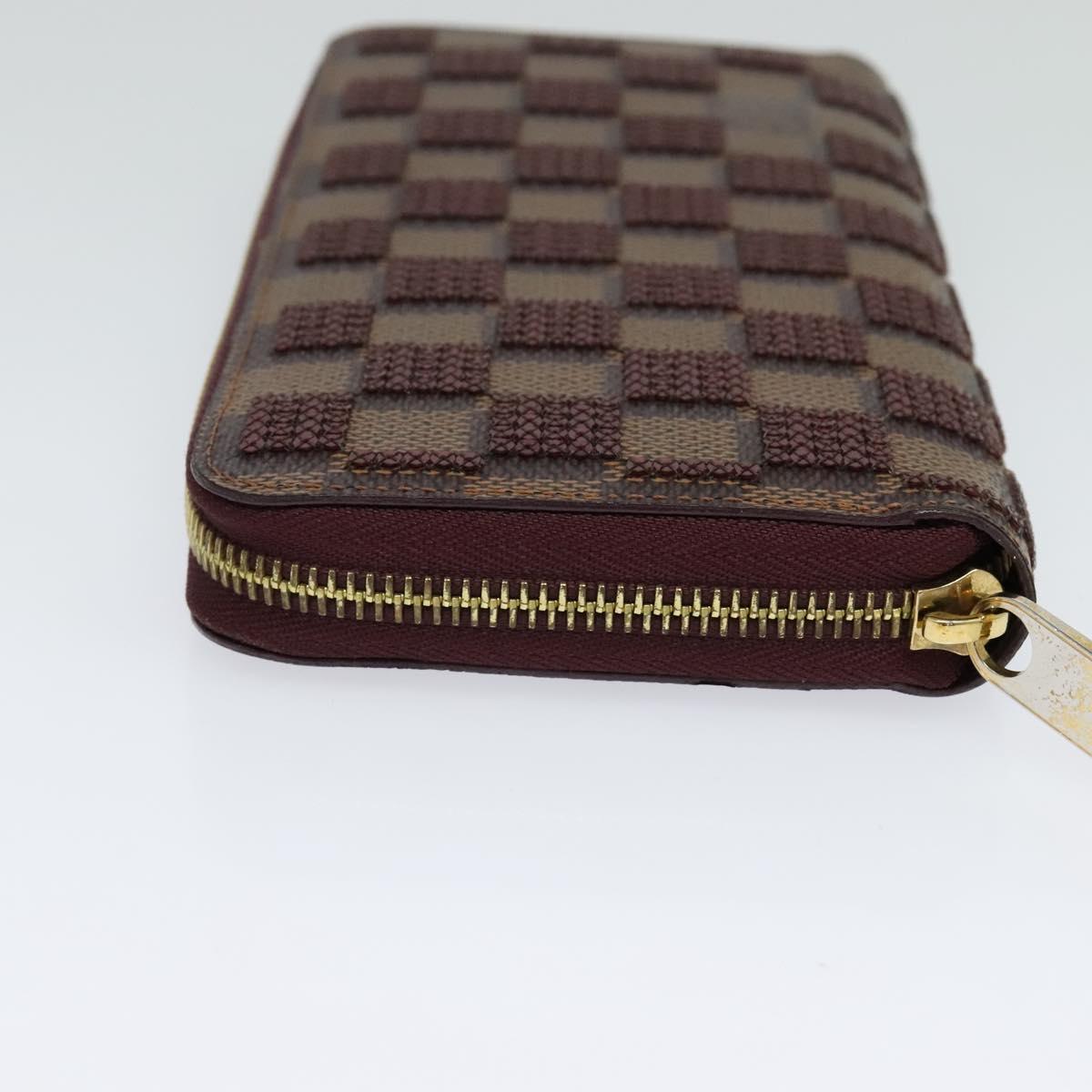 LOUIS VUITTON Damie Payette Zippy Wallet Long Wallet Red N63174 LV Auth 118242A