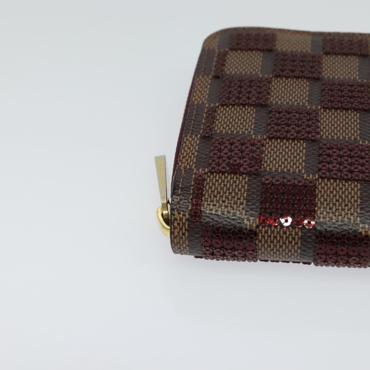 LOUIS VUITTON Damie Payette Zippy Wallet Long Wallet Red N63174 LV Auth 118242A