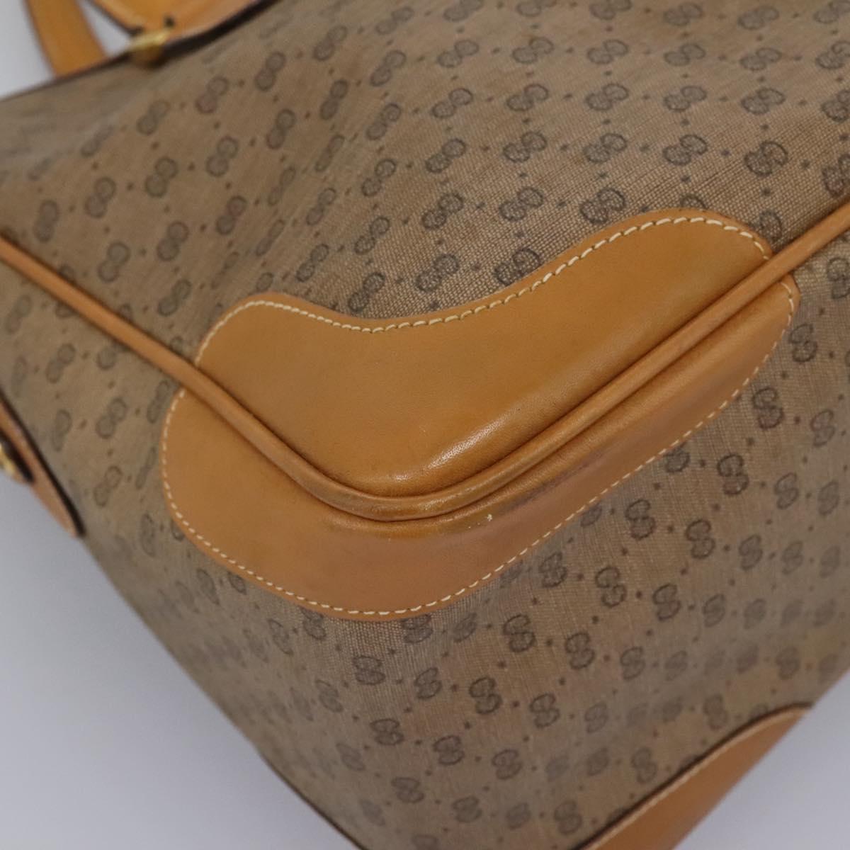 GUCCI Micro GG Supreme Hand Bag PVC 2way Beige Gold 002 123 0033 Auth 118246