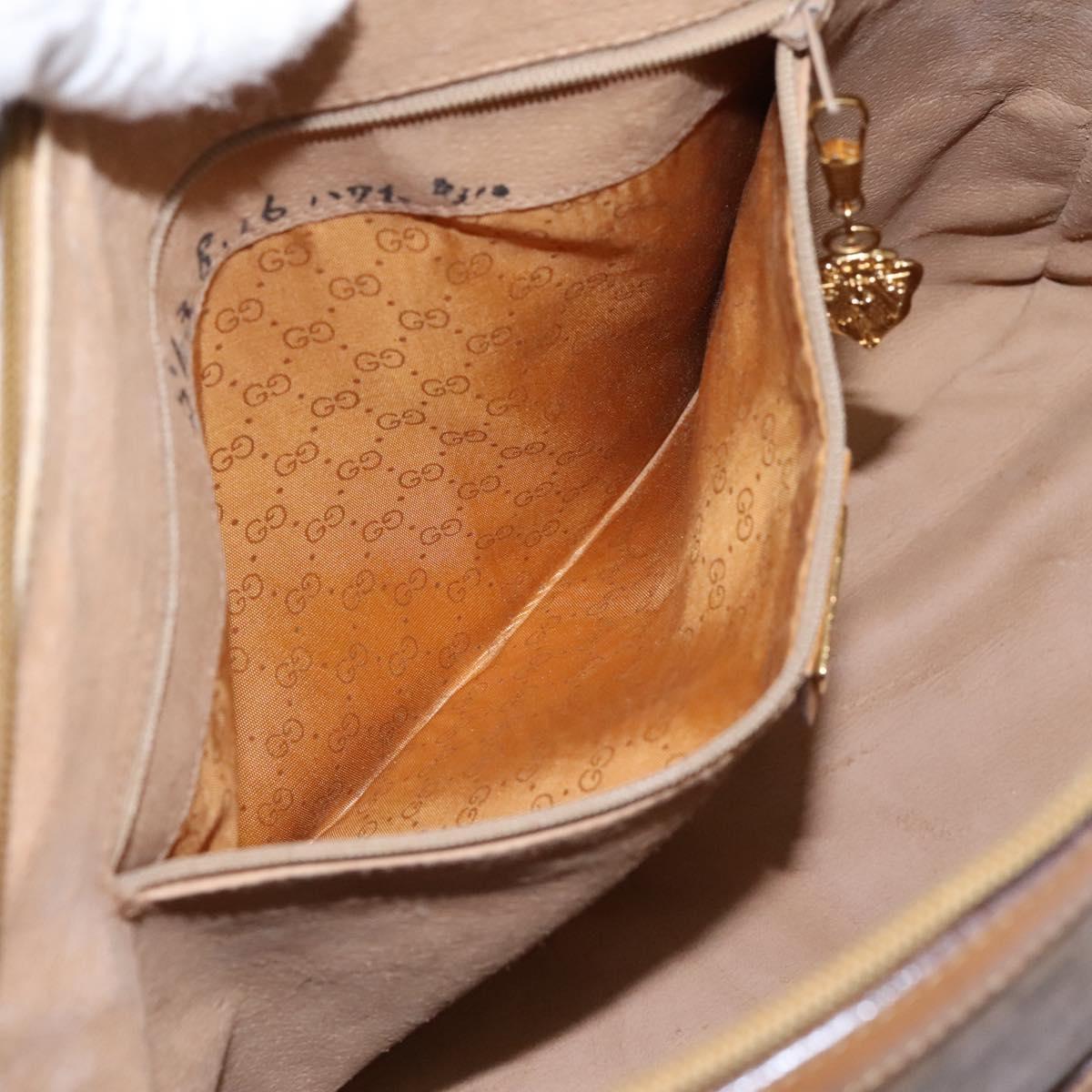 GUCCI Micro GG Supreme Hand Bag PVC 2way Beige Gold 002 123 0033 Auth 118246