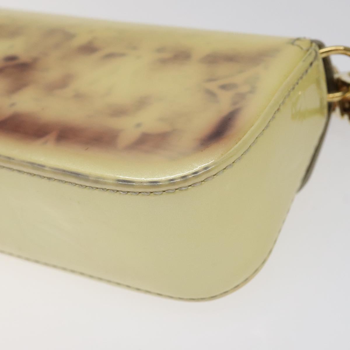 LOUIS VUITTON Vernis Pochette lagoon Glasses Case Perle M91801 LV Auth 118256