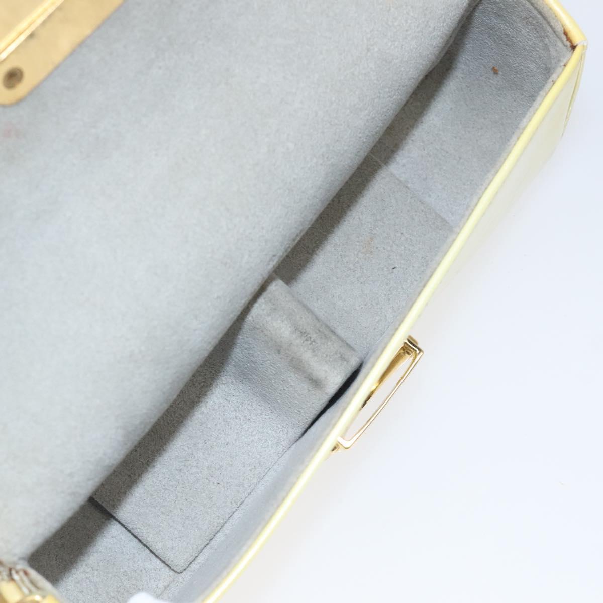 LOUIS VUITTON Vernis Pochette lagoon Glasses Case Perle M91801 LV Auth 118256