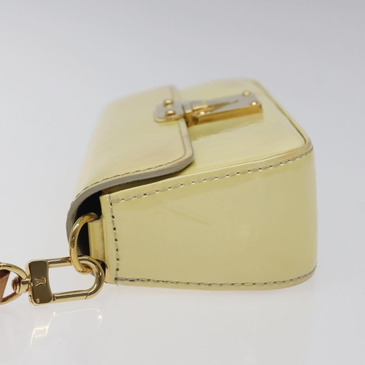 LOUIS VUITTON Vernis Pochette lagoon Glasses Case Perle M91801 LV Auth 118256