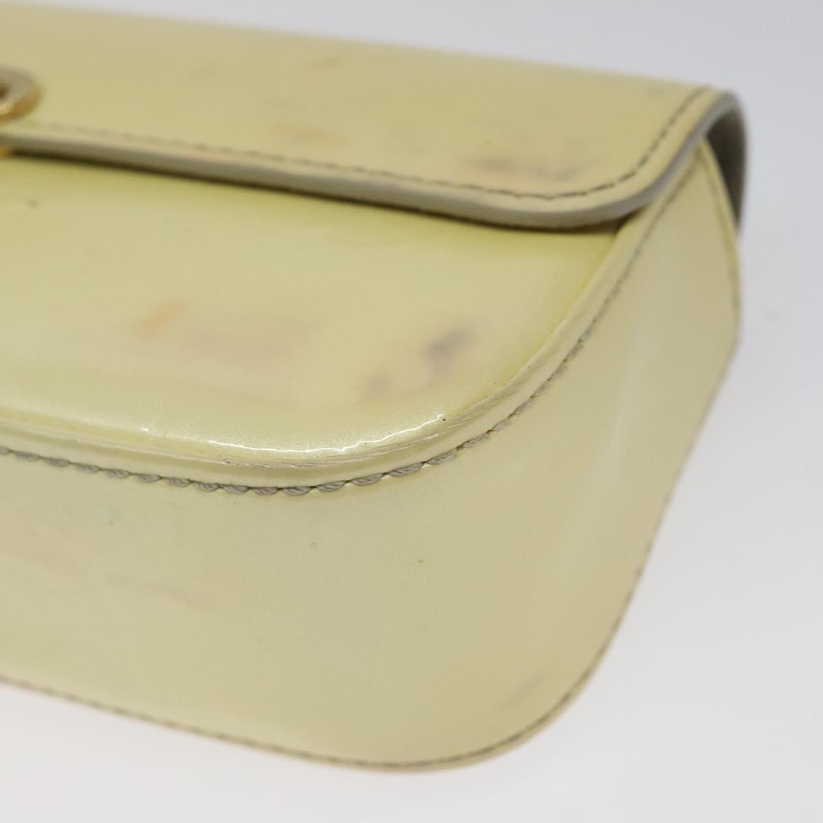 LOUIS VUITTON Vernis Pochette lagoon Glasses Case Perle M91801 LV Auth 118256