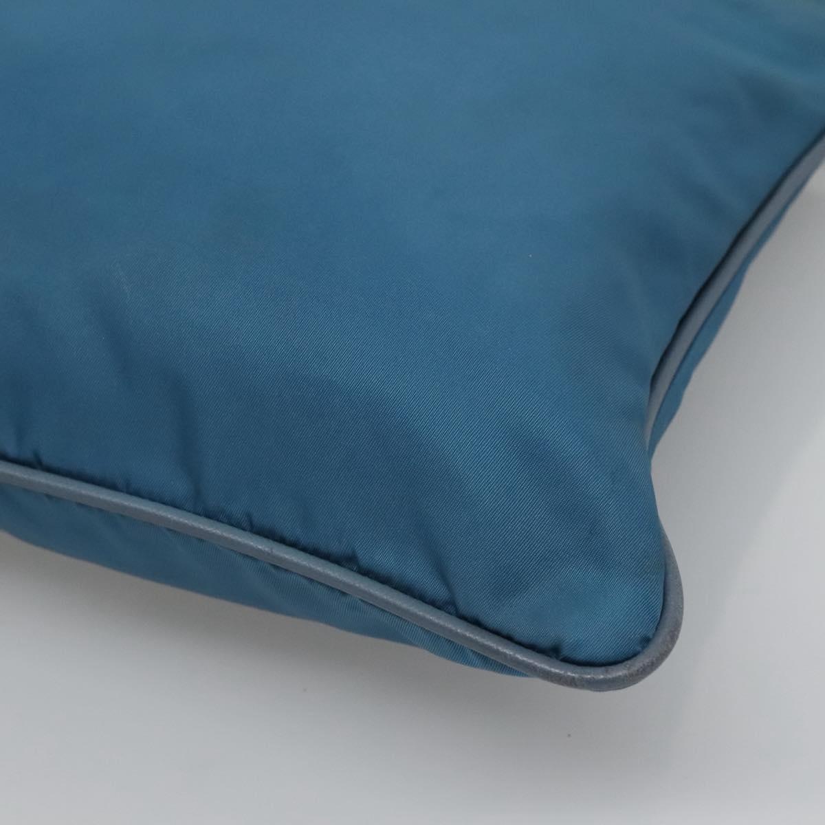 PRADA Shoulder Bag Nylon Blue Silver Auth 118258