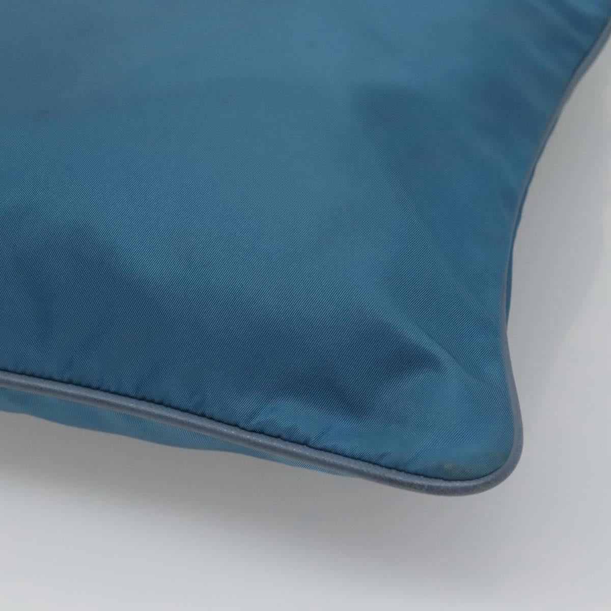 PRADA Shoulder Bag Nylon Blue Silver Auth 118258