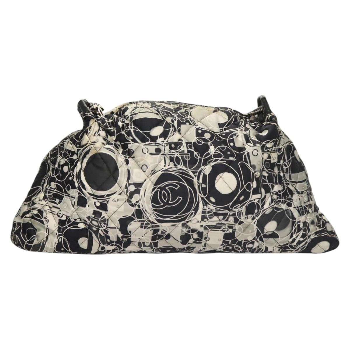 CHANEL Matelasse Chain Shoulder Bag Silk Black CC Auth 118262