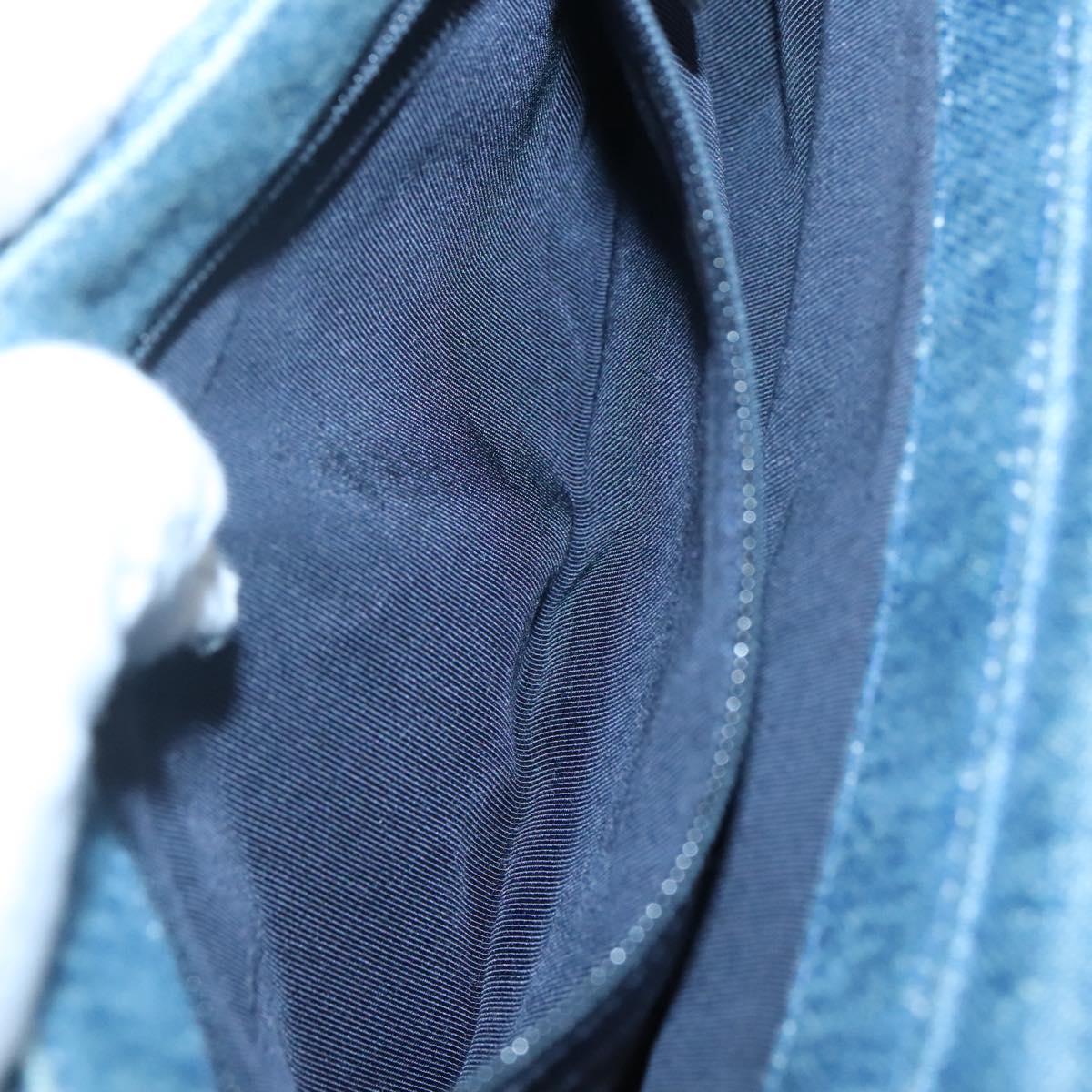 CHANEL Matelasse Chain Shoulder Bag Denim Blue CC Auth 118265