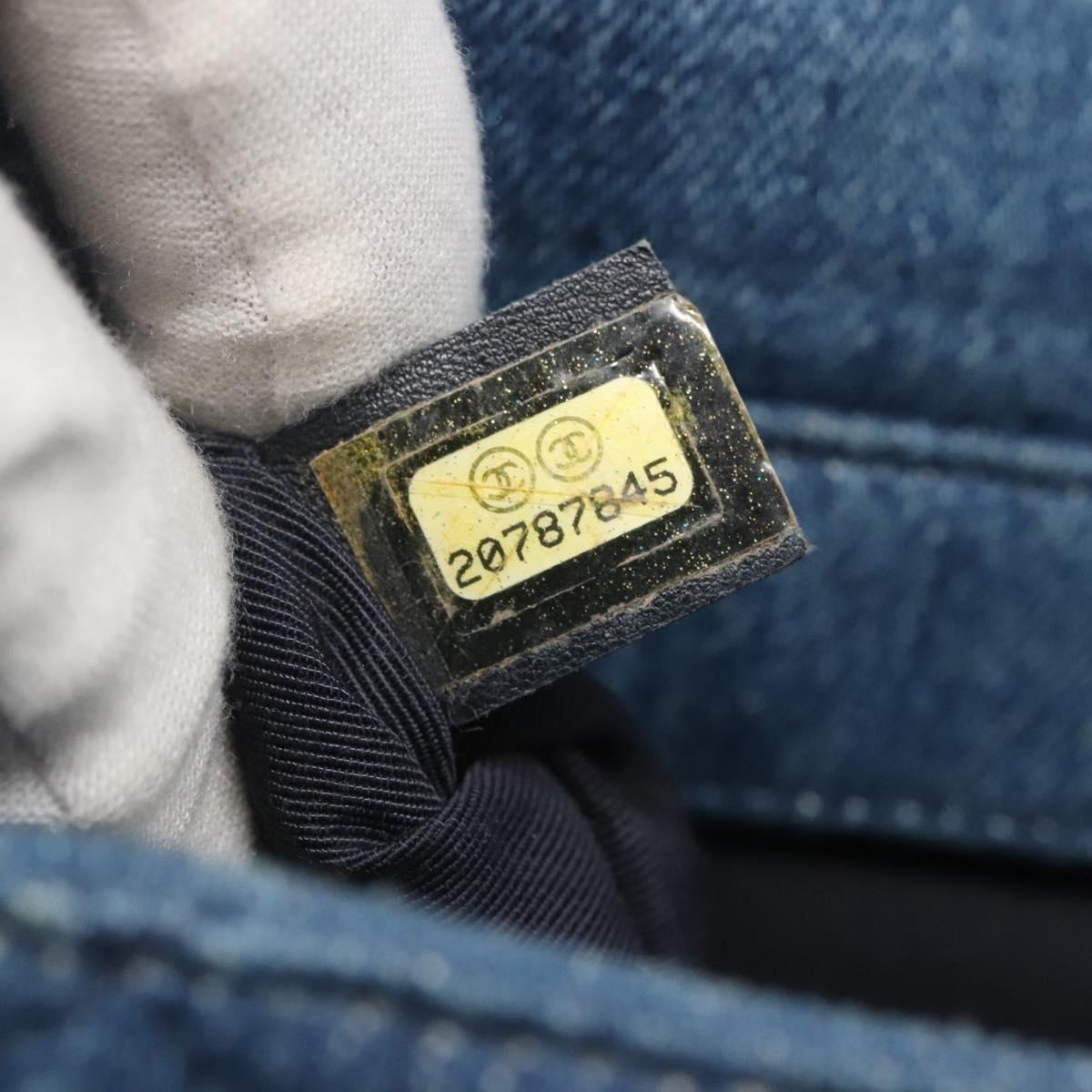 CHANEL Matelasse Chain Shoulder Bag Denim Blue CC Auth 118265