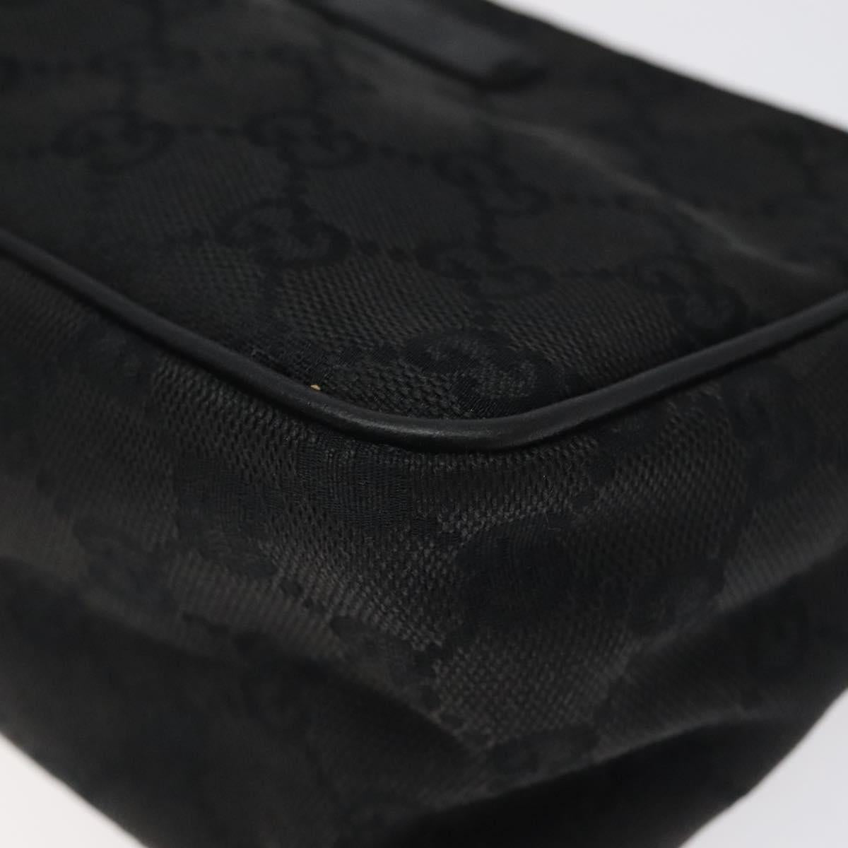 GUCCI GG Canvas Accessory Pouch Black Gold 106644 Auth 118268