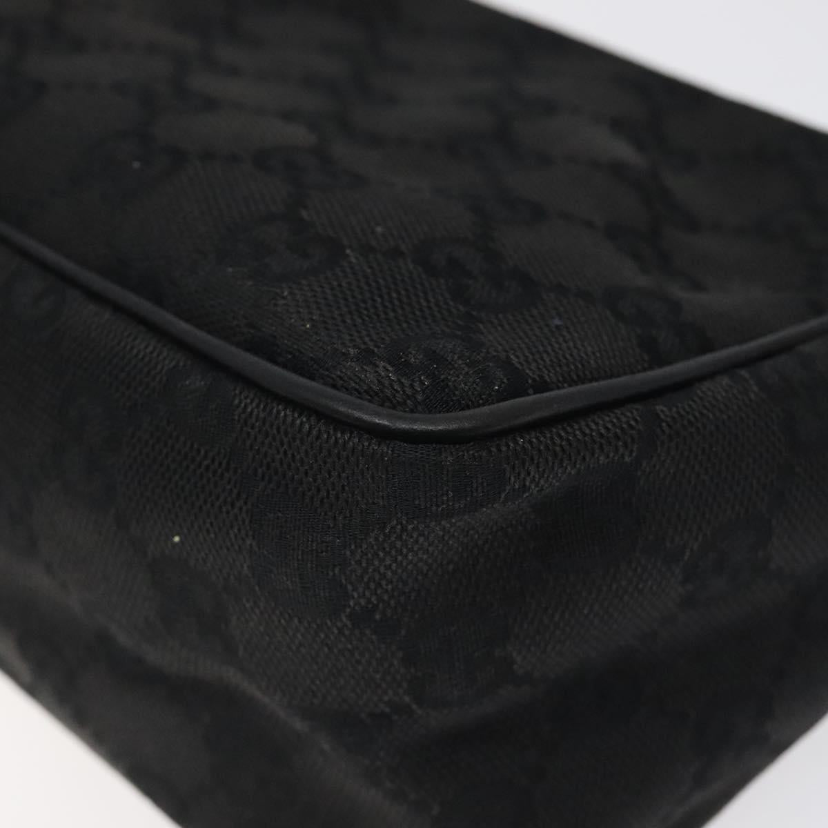 GUCCI GG Canvas Accessory Pouch Black Gold 106644 Auth 118268