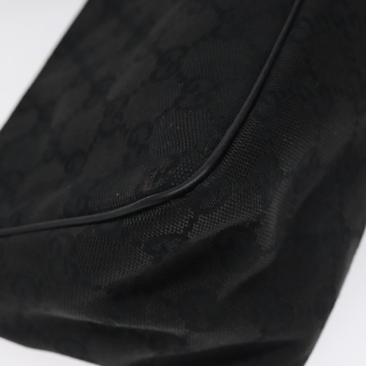 GUCCI GG Canvas Accessory Pouch Black Gold 106644 Auth 118268