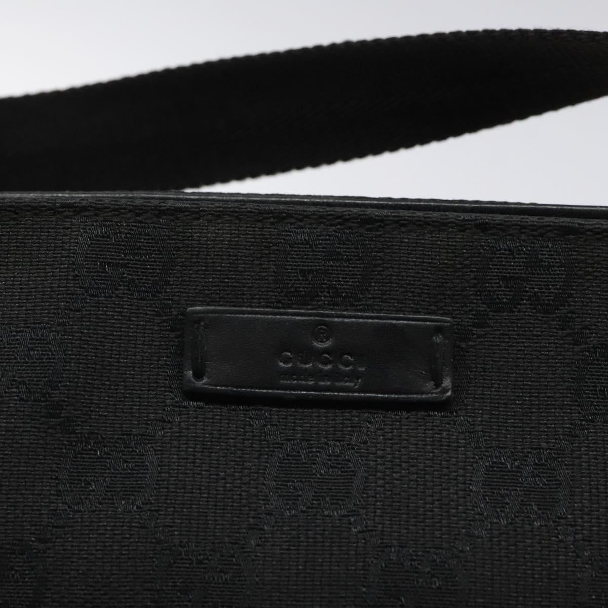 GUCCI GG Canvas Accessory Pouch Black Gold 106644 Auth 118268