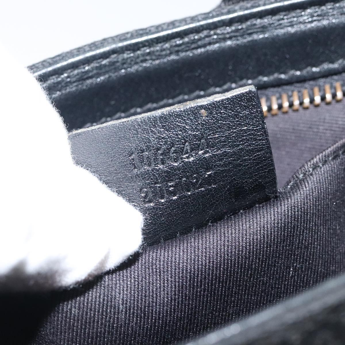 GUCCI GG Canvas Accessory Pouch Black Gold 106644 Auth 118268