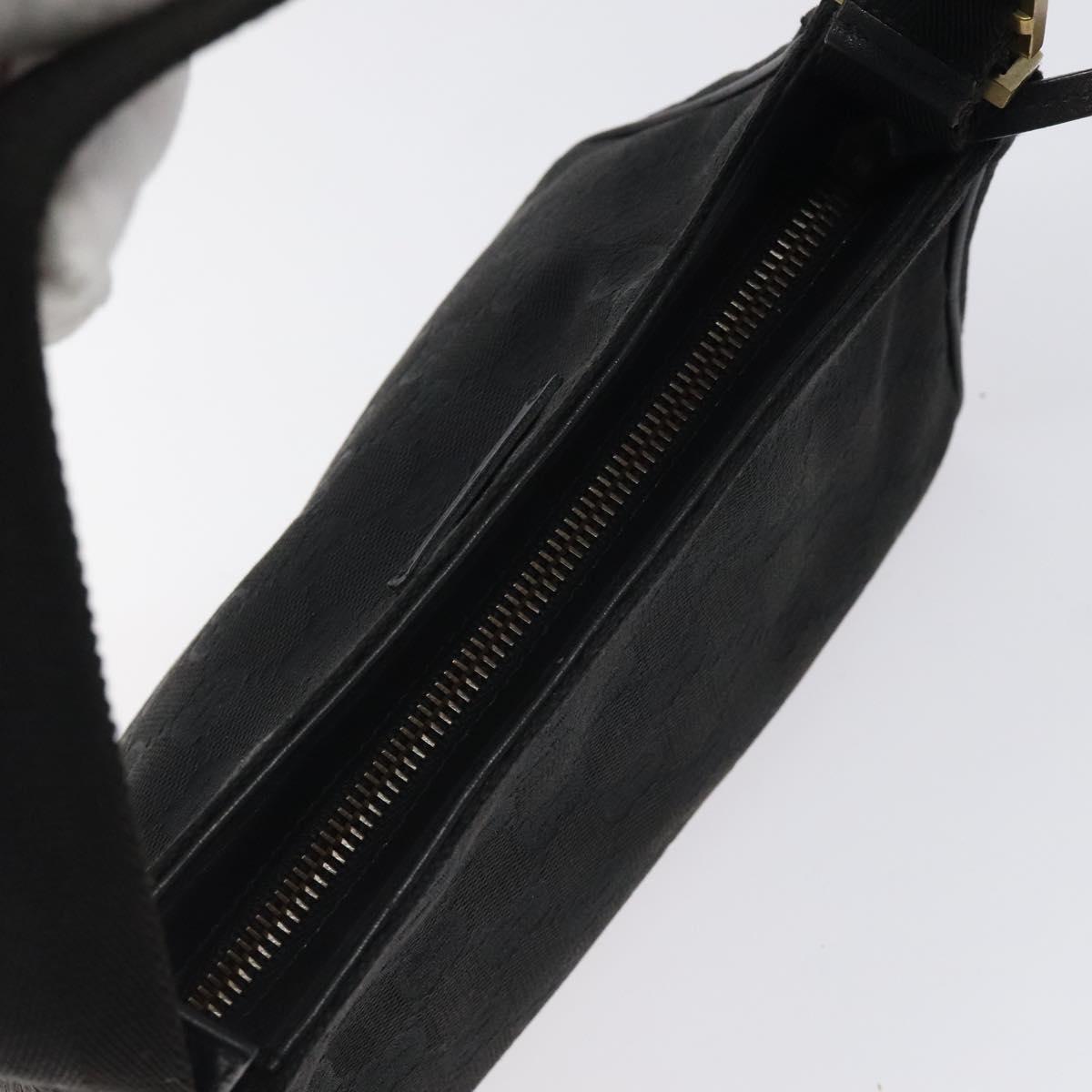 GUCCI GG Canvas Accessory Pouch Black Gold 106644 Auth 118268