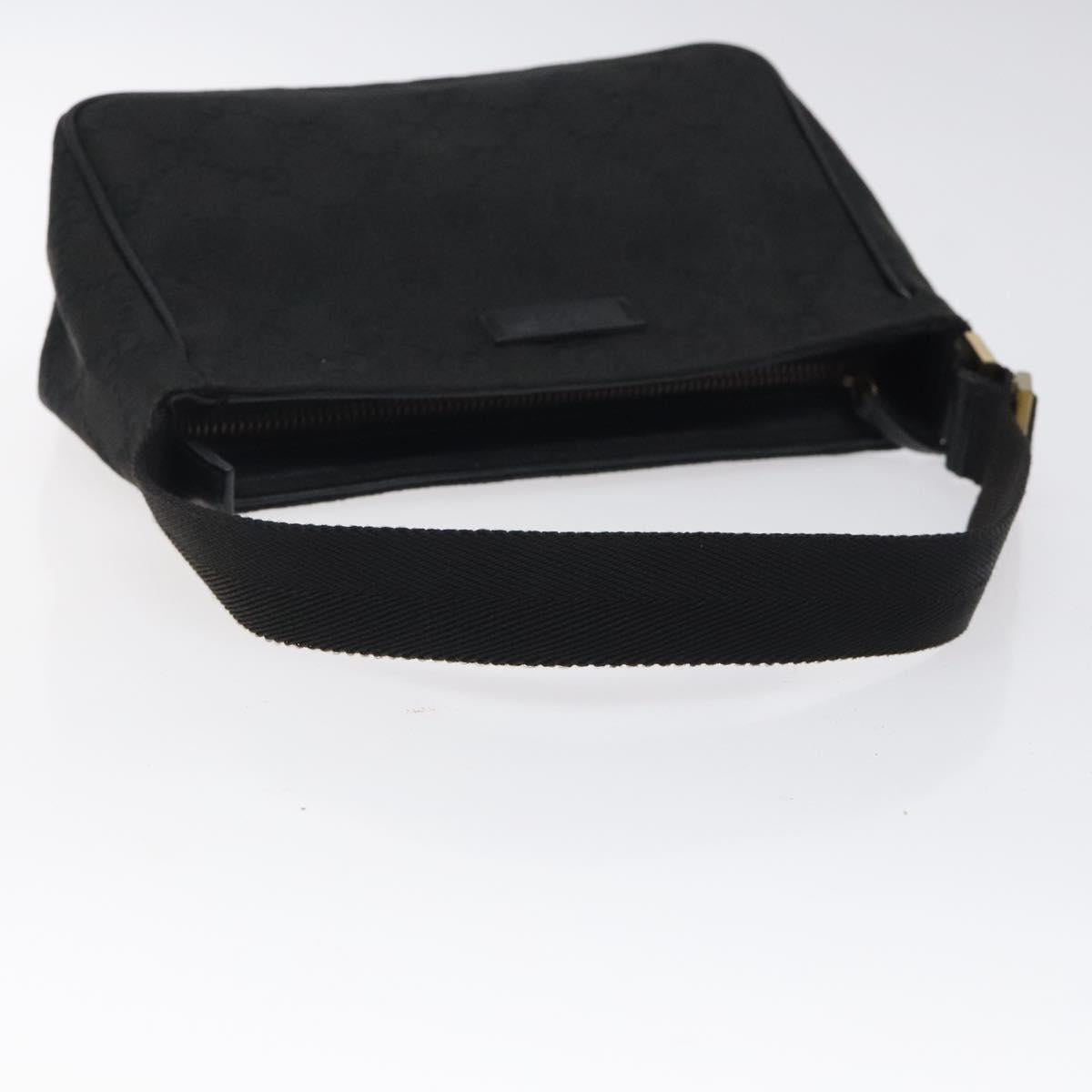 GUCCI GG Canvas Accessory Pouch Black Gold 106644 Auth 118268