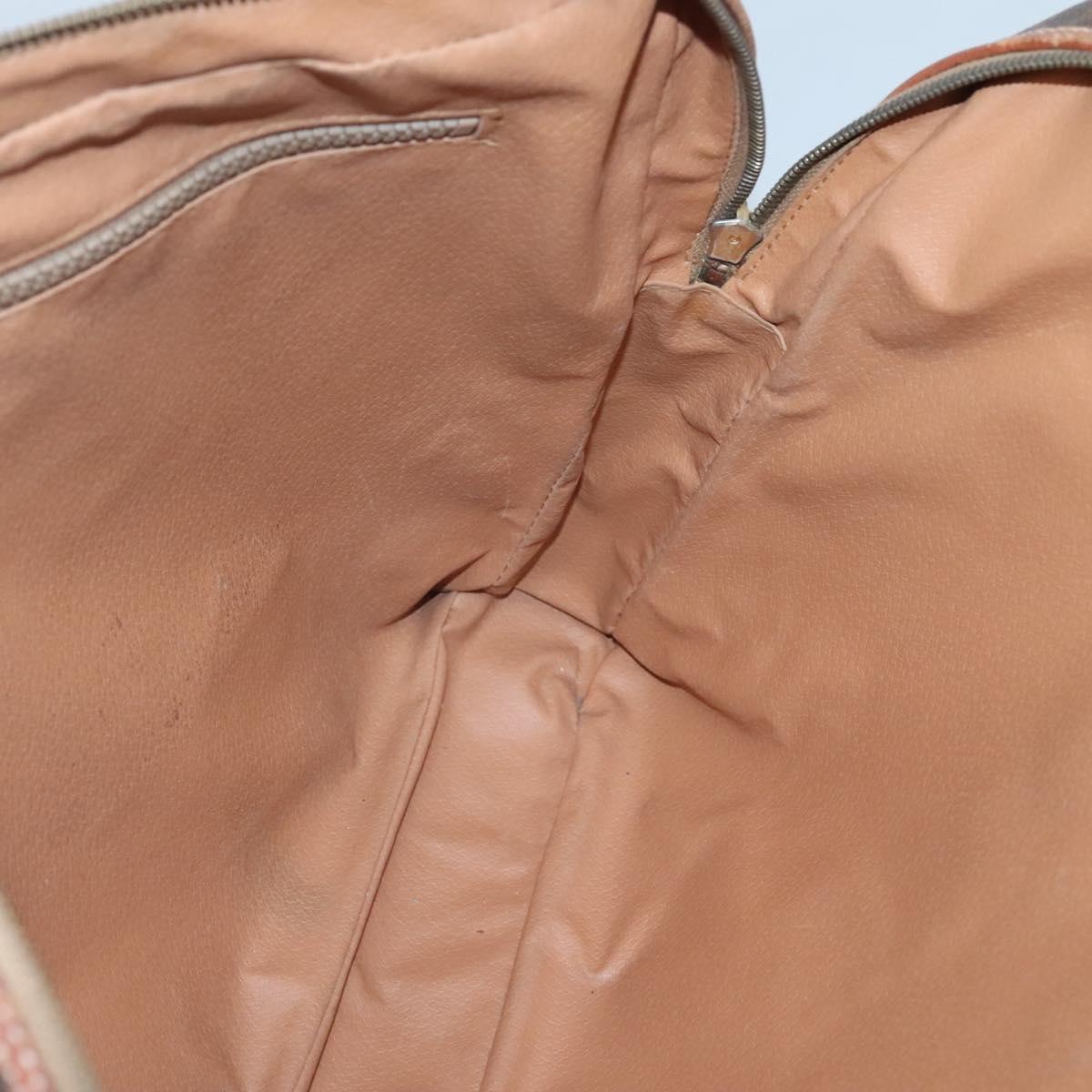 CELINE Macadam Canvas Hand Bag PVC Leather Brown Gold Auth 118271