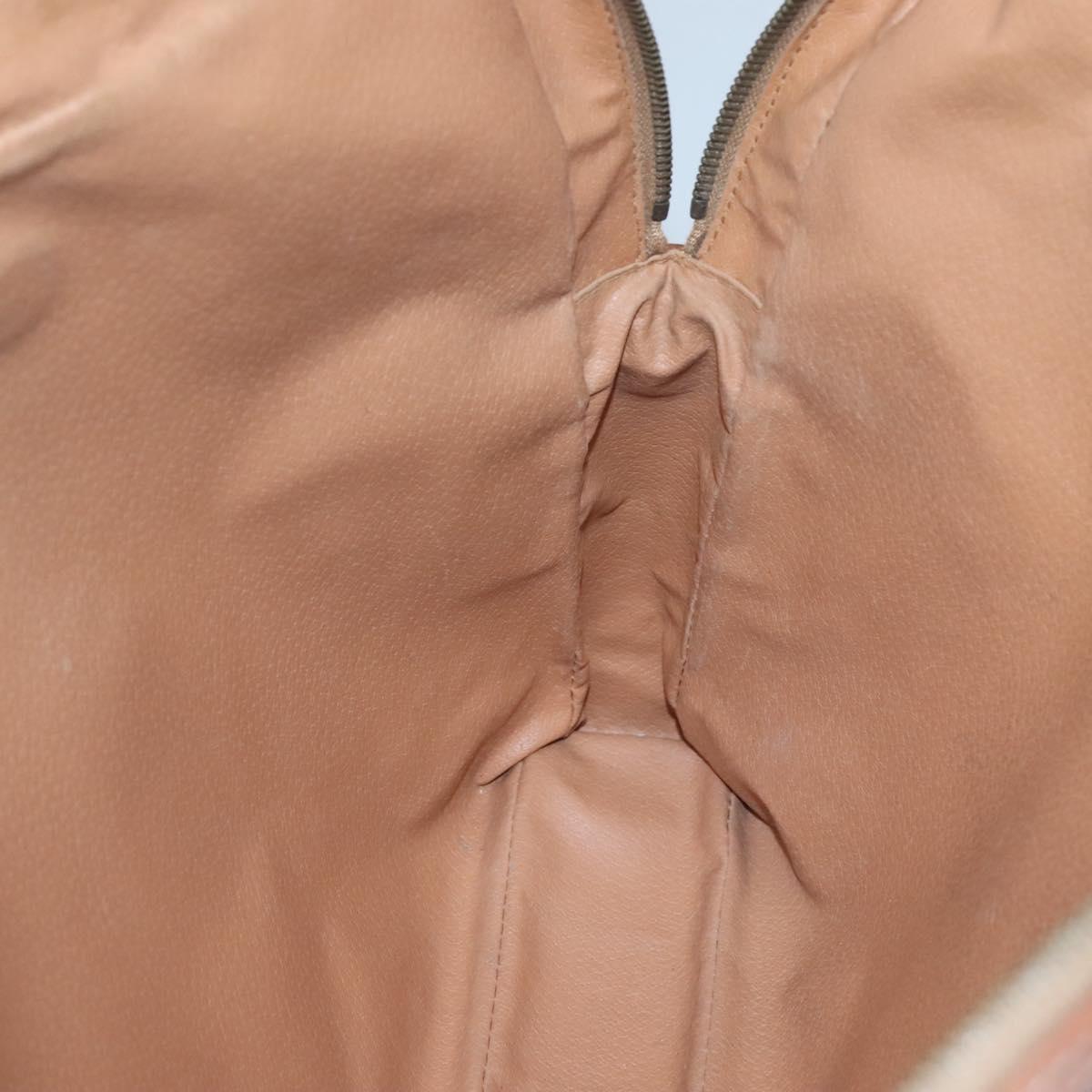 CELINE Macadam Canvas Hand Bag PVC Leather Brown Gold Auth 118271