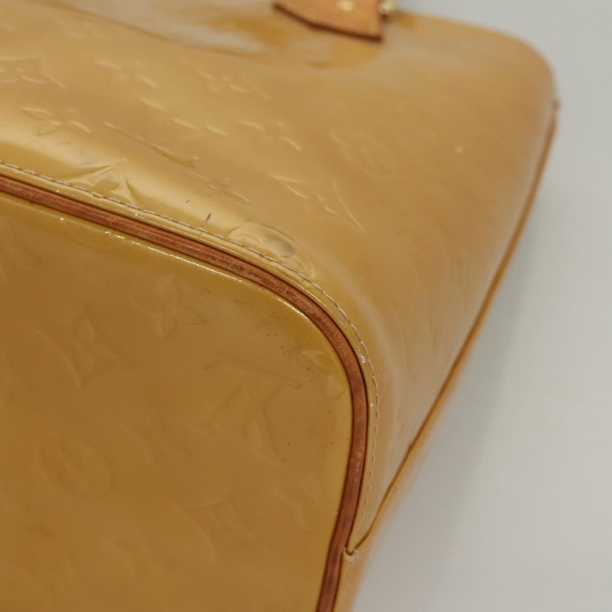 LOUIS VUITTON Monogram Vernis Houston Hand Bag Beige M91004 LV Auth 118288