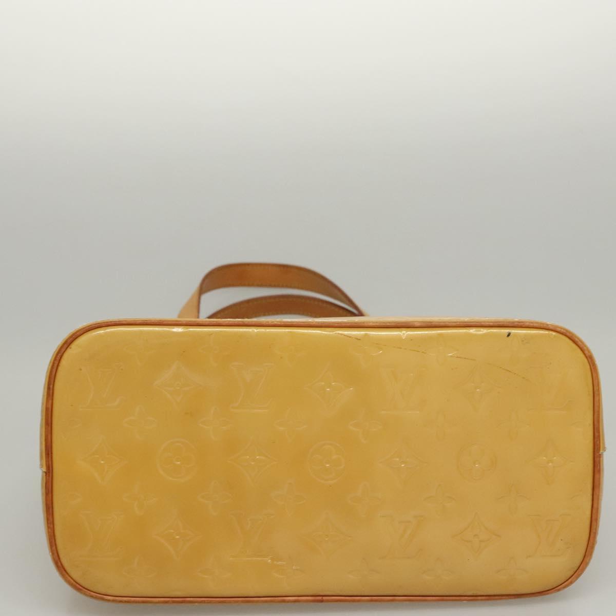 LOUIS VUITTON Monogram Vernis Houston Hand Bag Beige M91004 LV Auth 118288