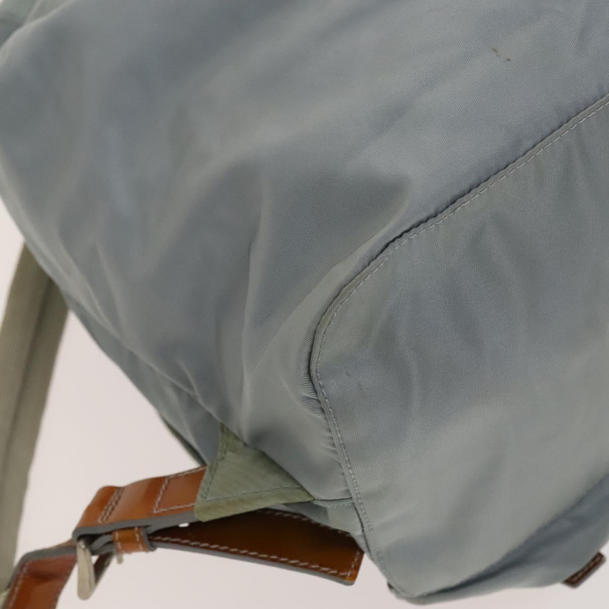 PRADA Backpack Nylon Light Blue Silver Auth 118295