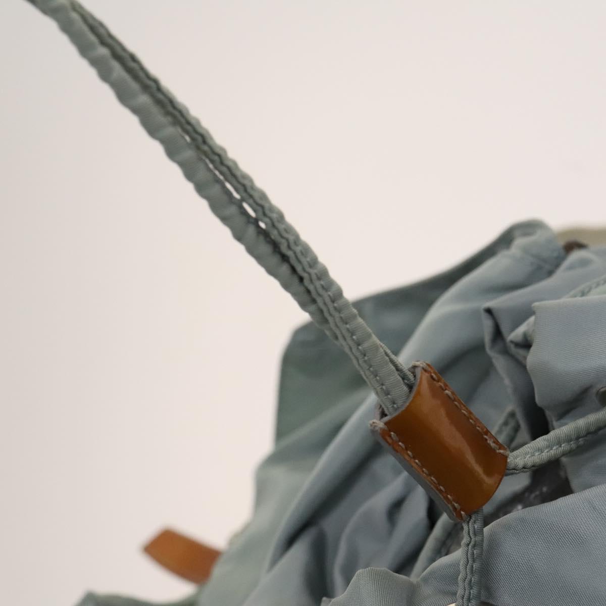 PRADA Backpack Nylon Light Blue Silver Auth 118295