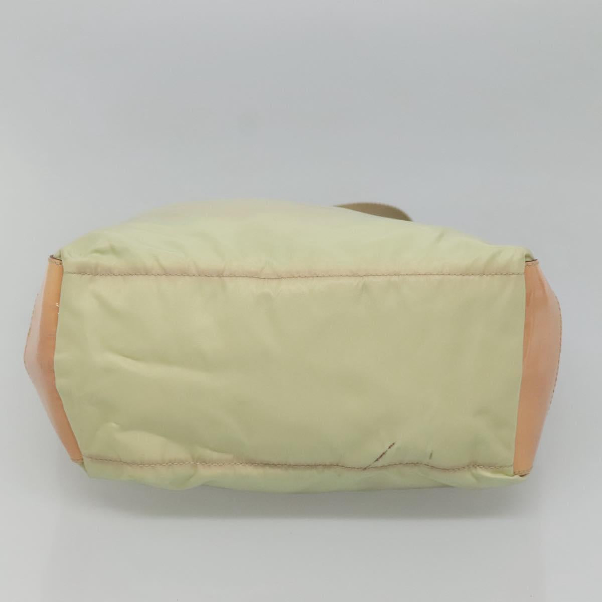 PRADA Shoulder Bag Nylon Beige Silver Auth 118296