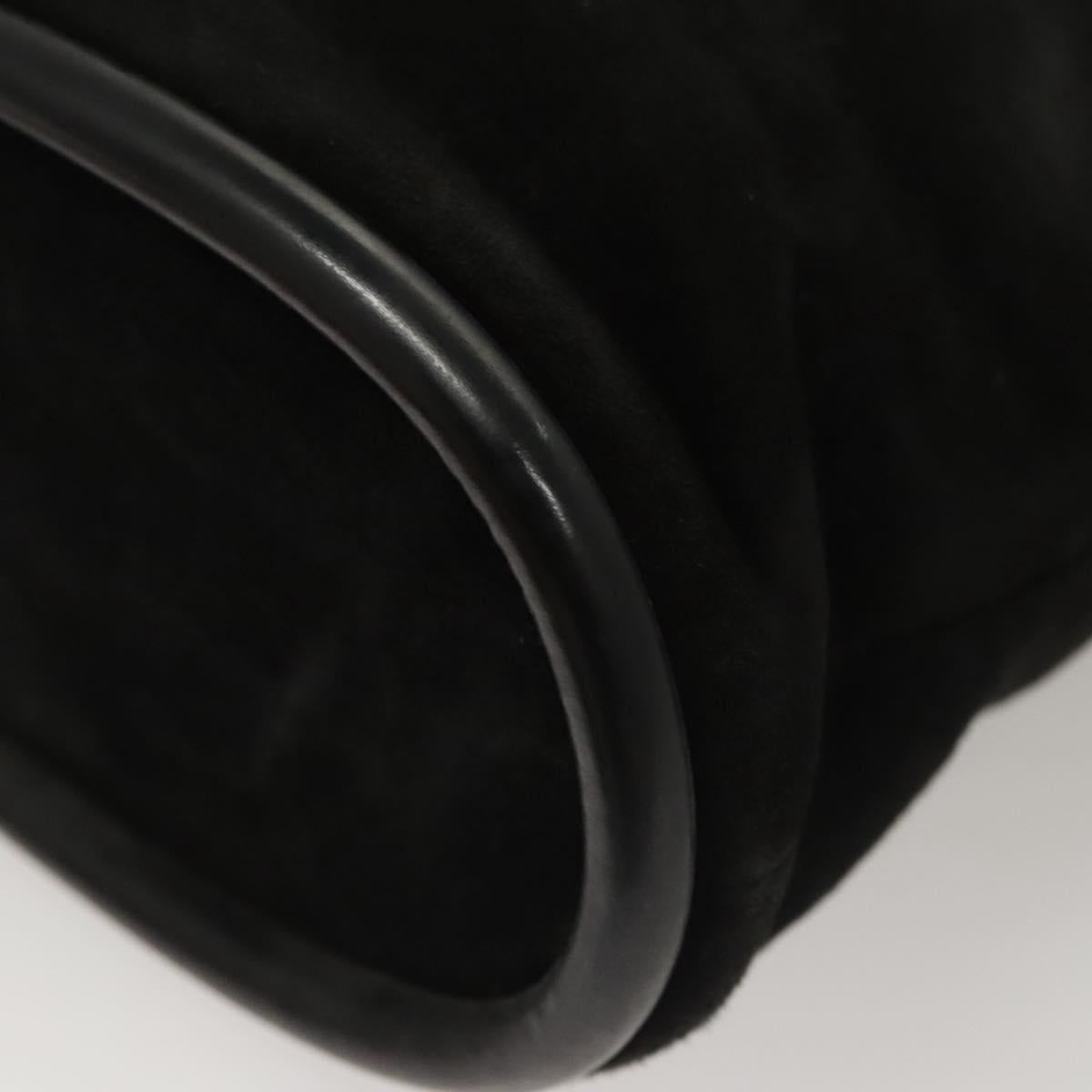 GUCCI Shoulder Bag Suede Black Gold 002 2853 0465 0 Auth 118308