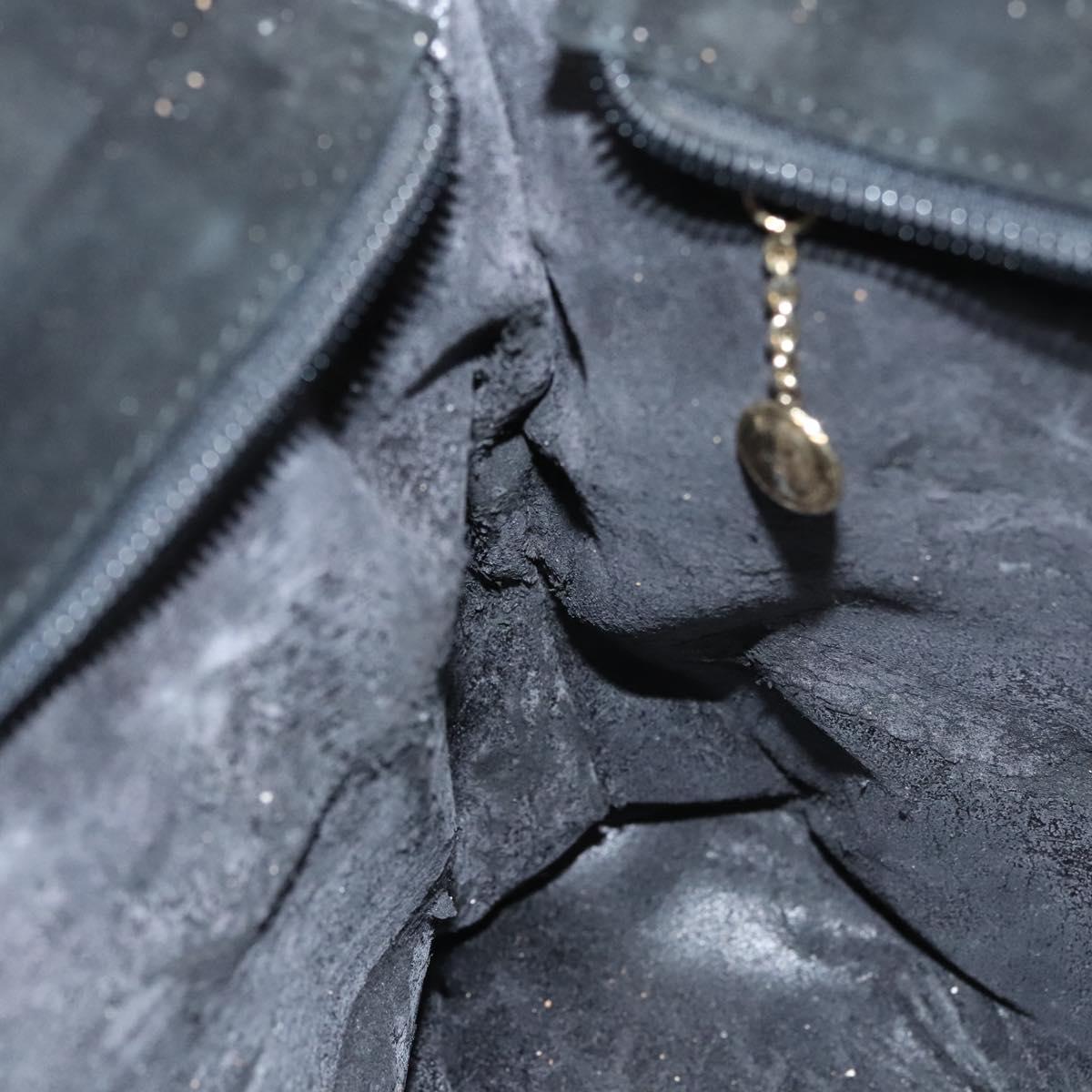 GUCCI Shoulder Bag Suede Black Gold 002 2853 0465 0 Auth 118308