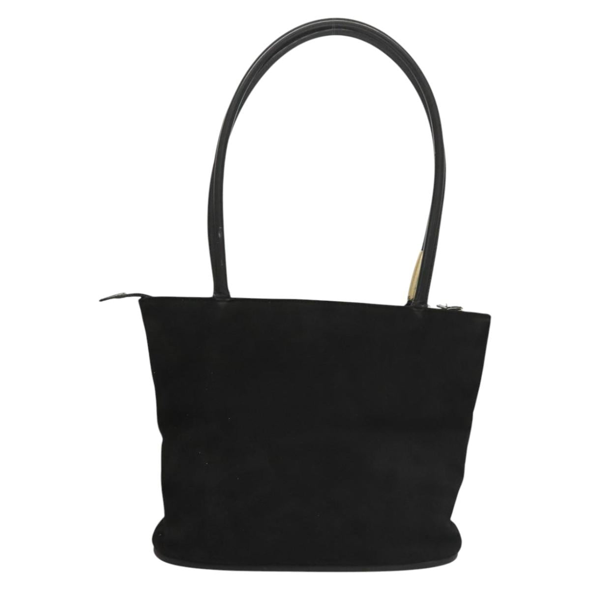 GUCCI Shoulder Bag Suede Black Gold 002 2853 0465 0 Auth 118308