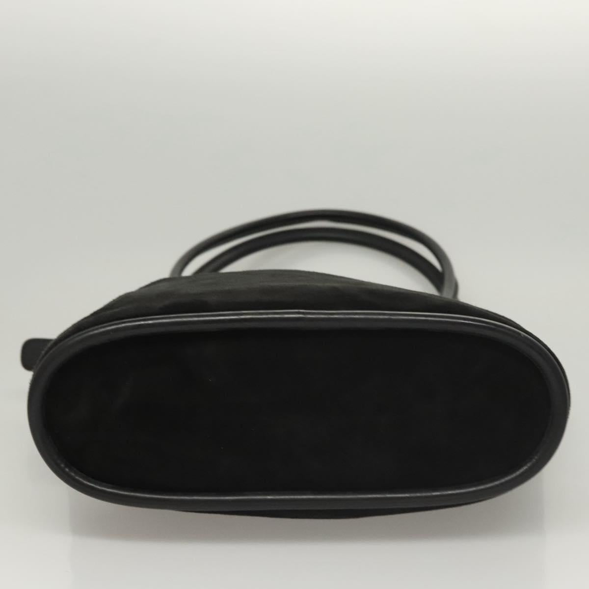 GUCCI Shoulder Bag Suede Black Gold 002 2853 0465 0 Auth 118308