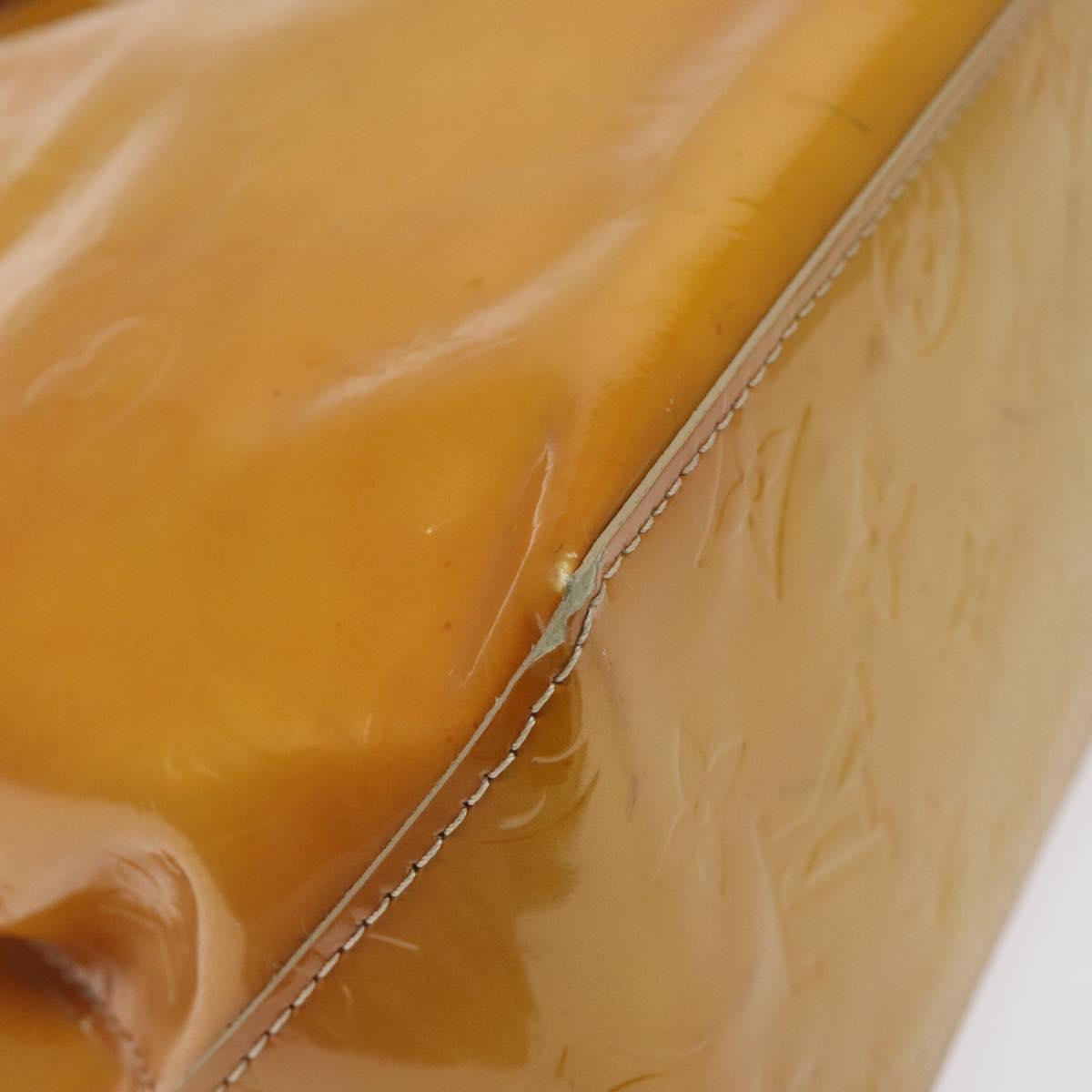 LOUIS VUITTON Monogram Vernis Reade PM Hand Bag Beige M91334 LV Auth 118318