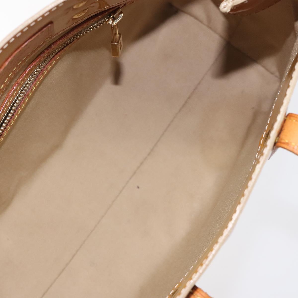LOUIS VUITTON Monogram Vernis Reade PM Hand Bag Beige M91334 LV Auth 118318