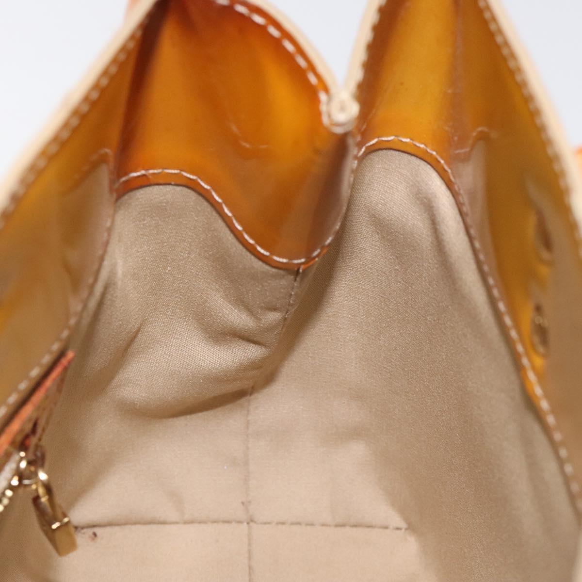 LOUIS VUITTON Monogram Vernis Reade PM Hand Bag Beige M91334 LV Auth 118318