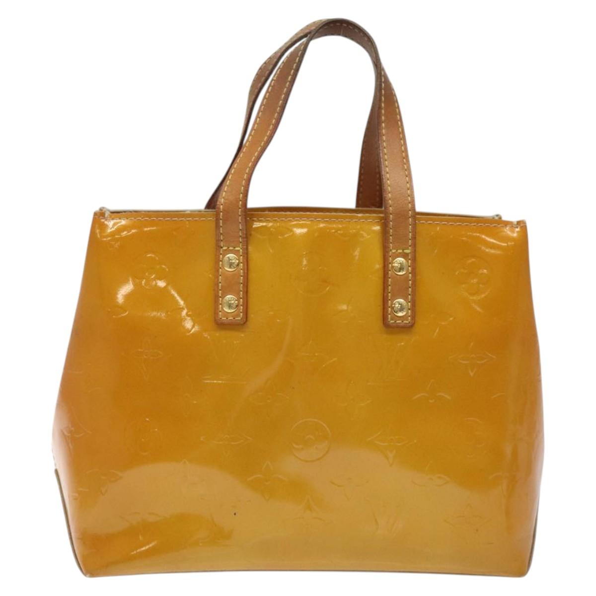 LOUIS VUITTON Monogram Vernis Reade PM Hand Bag Beige M91334 LV Auth 118318
