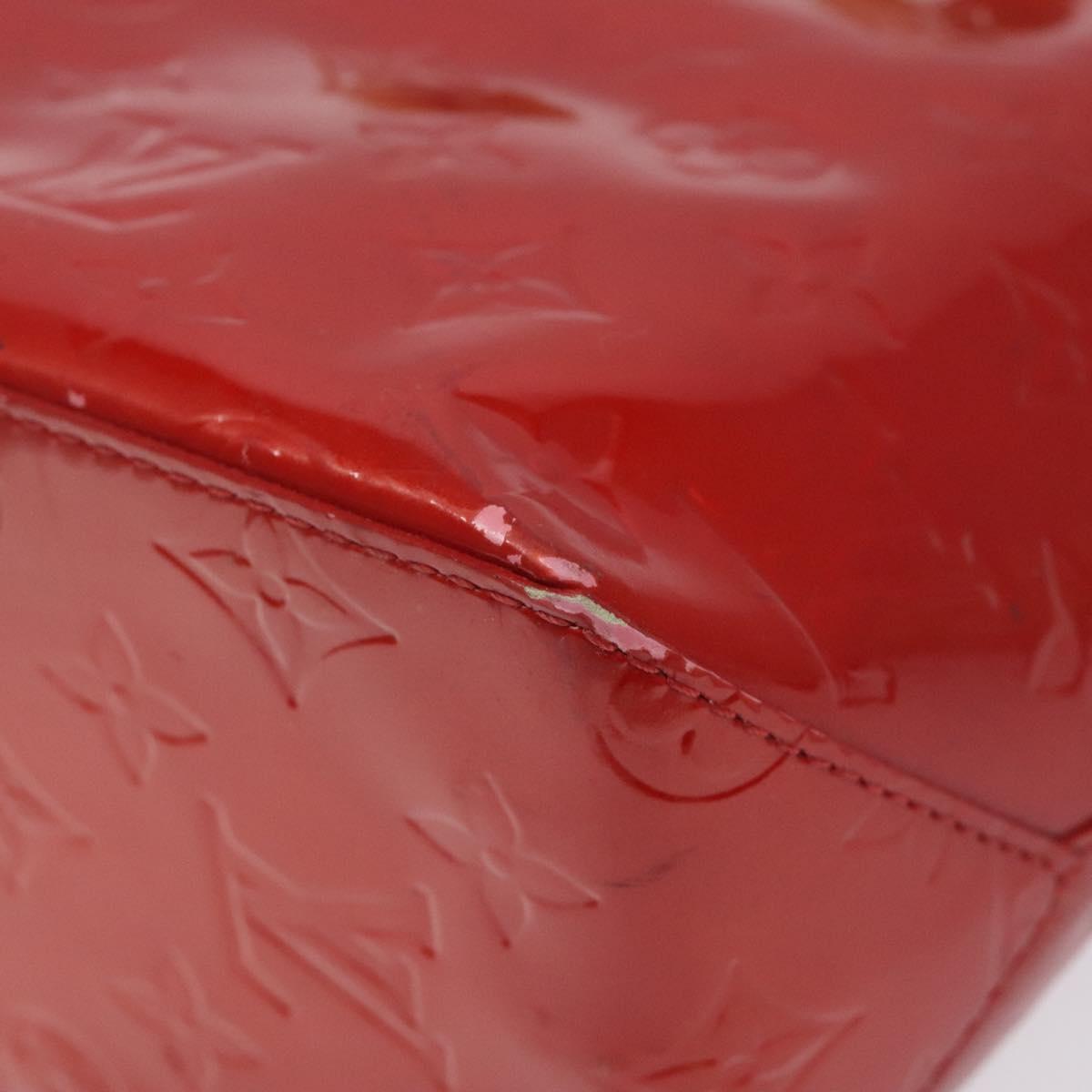 LOUIS VUITTON Monogram Vernis Reade PM Hand Bag Red Rouge M91088 LV Auth 118324