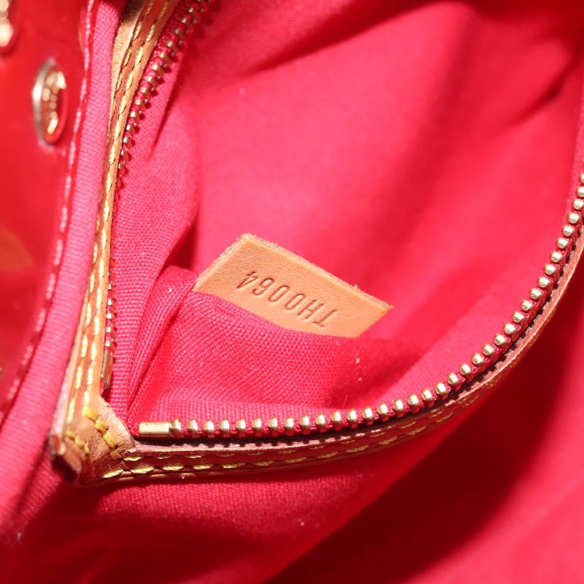 LOUIS VUITTON Monogram Vernis Reade PM Hand Bag Red Rouge M91088 LV Auth 118324