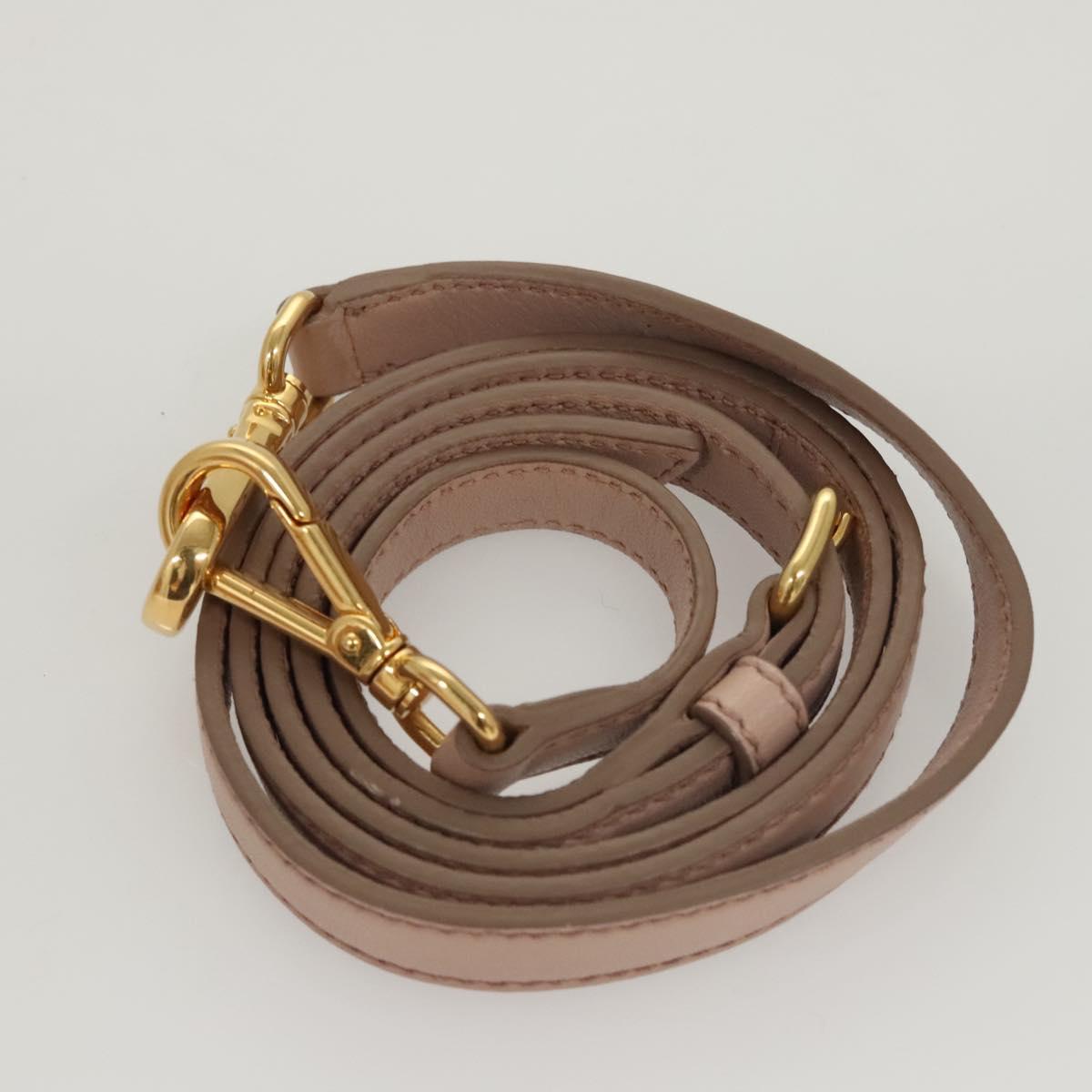 Miu Miu Matelasse Hand Bag Leather 2way Pink Gold Auth 118344