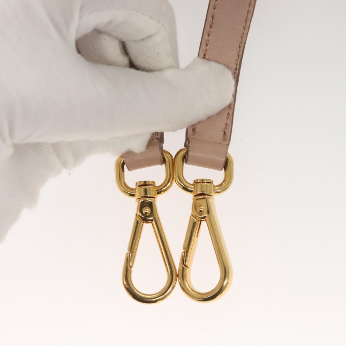 Miu Miu Matelasse Hand Bag Leather 2way Pink Gold Auth 118344