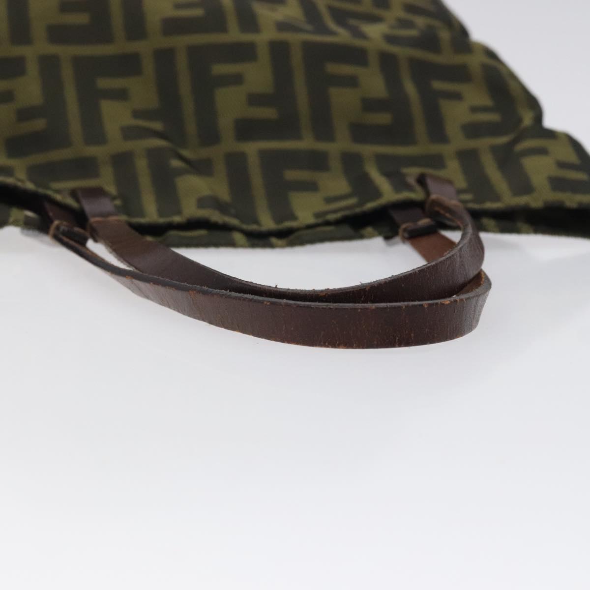 FENDI Zucca Canvas Hand Bag Black Brown Auth 118346