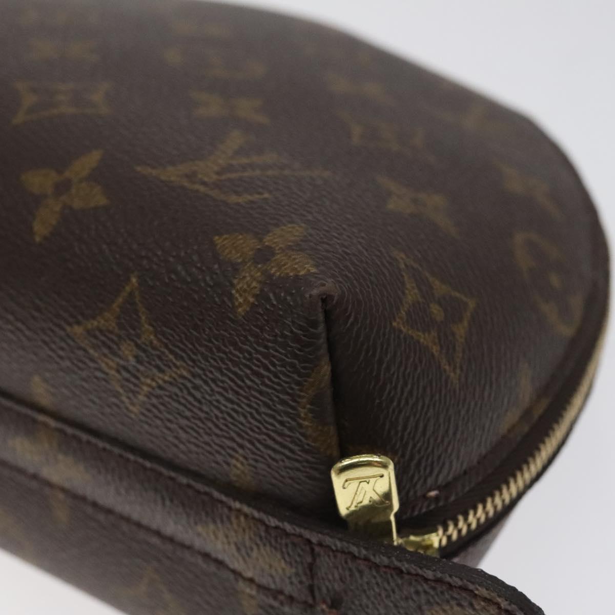 LOUIS VUITTON Monogram Trousse Demi Ronde Cosmetic Pouch M47520 LV Auth 118349