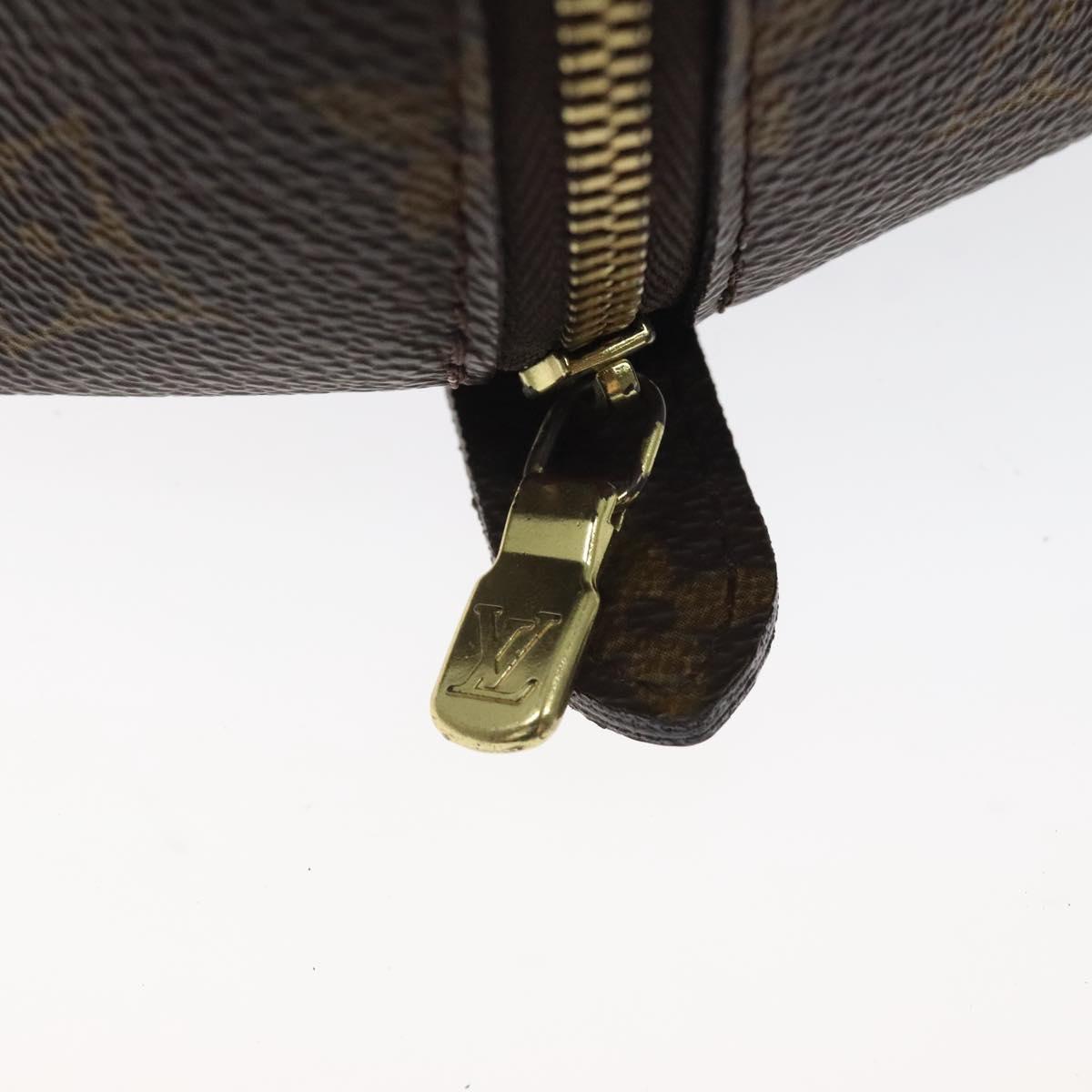 LOUIS VUITTON Monogram Trousse Demi Ronde Cosmetic Pouch M47520 LV Auth 118349