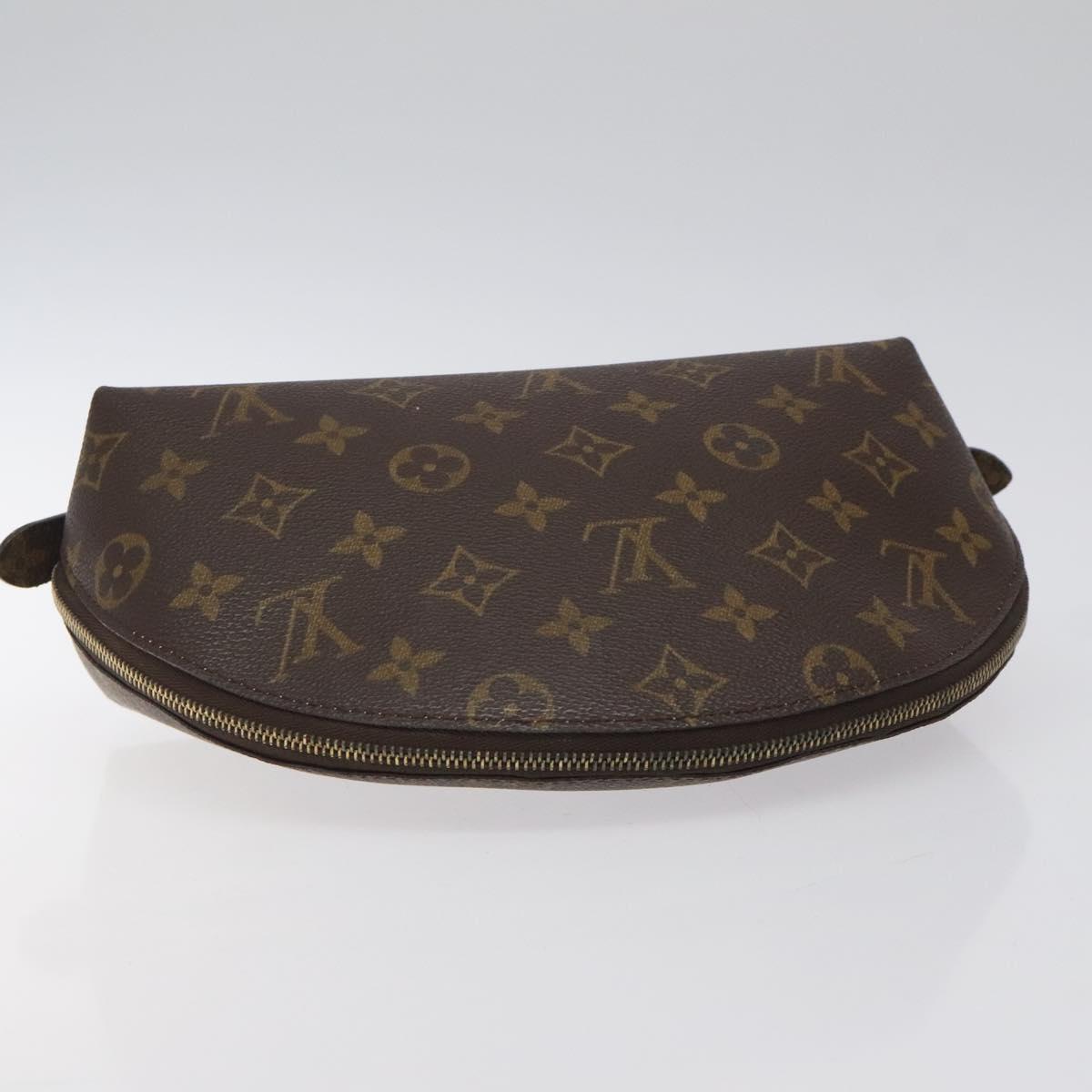 LOUIS VUITTON Monogram Trousse Demi Ronde Cosmetic Pouch M47520 LV Auth 118349