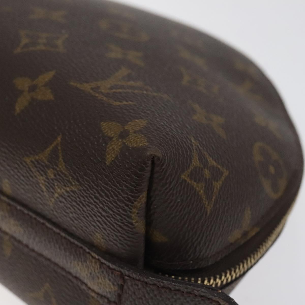 LOUIS VUITTON Monogram Trousse Demi Ronde Cosmetic Pouch M47520 LV Auth 118349