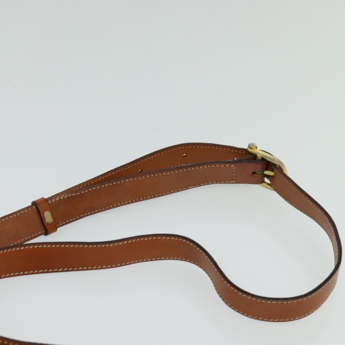 CELINE Macadam Canvas Shoulder Bag PVC Beige Gold Auth 118350